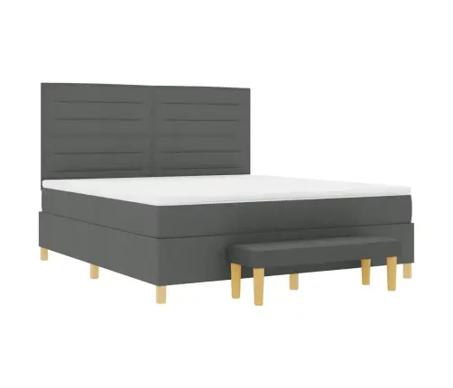 Kastītes Atsperu Gulta Tumši Pelēka 180 X 200 Cm Audums Vidaxl