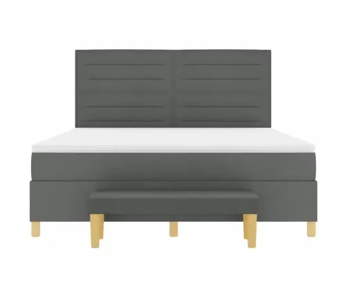 Kastītes Atsperu Gulta Tumši Pelēka 180 X 200 Cm Audums Vidaxl