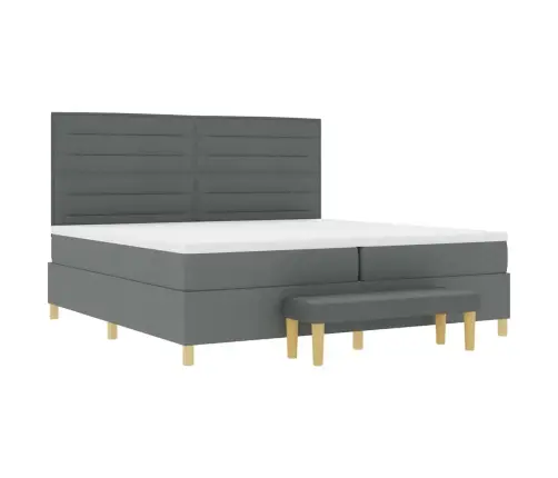 Kastītes Atsperu Gulta Tumši Pelēks 200 X 200 Cm Audums Vidaxl