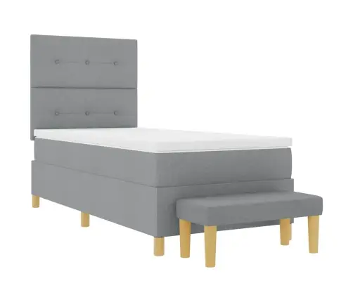 Kastītes Atsperu Gulta Gaiši Pelēka 80 X 200 Cm Audums Vidaxl