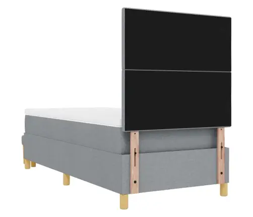 Kastītes Atsperu Gulta Gaiši Pelēka 80 X 200 Cm Audums Vidaxl