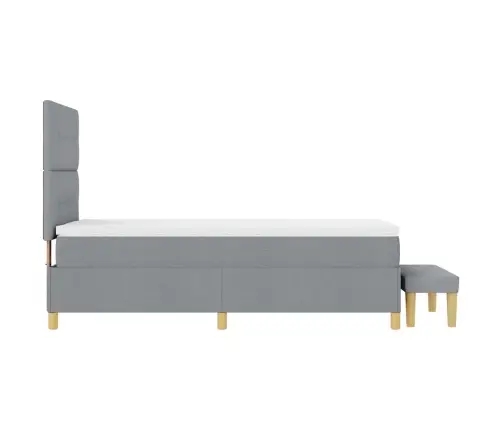 Kastītes Atsperu Gulta Gaiši Pelēka 80 X 200 Cm Audums Vidaxl