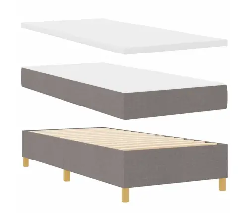 Kastītes Atsperu Gulta Ar Matraci Pelēkbrūna 80 X 200 Cm Audums Vidaxl