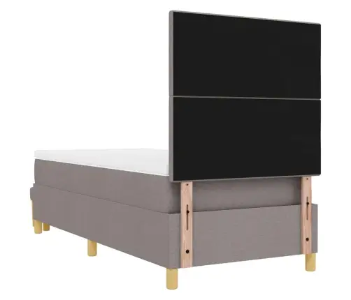 Kastītes Atsperu Gulta Ar Matraci Pelēkbrūna 80 X 200 Cm Audums Vidaxl