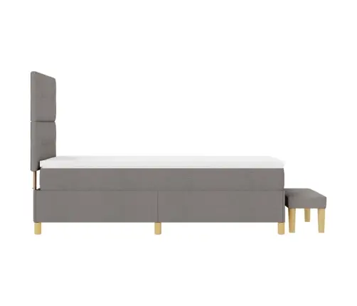 Kastītes Atsperu Gulta Ar Matraci Pelēkbrūna 80 X 200 Cm Audums Vidaxl