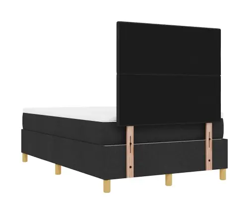 Box Spring Gulta Ar Matraici Un Soliņu Melns 120X200 Cm Audums Vidaxl Box Spring Gulta Ar Matraici Un Soliņu Melns 120X200 Cm Audums Vidaxl