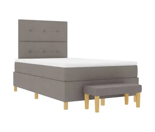 Kastītes Atsperu Gulta Pelēkbrūna 120 X 200 Cm Audums Vidaxl