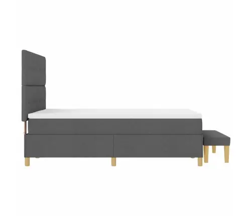 Kastītes Atsperu Gulta Tumši Pelēka 140 X 190 Cm Audums Vidaxl