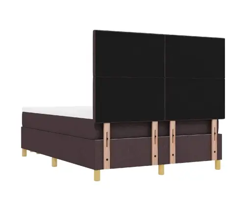 Kiemas Lova Su Čiužiniu Tamsiai Ruda 140 X 200 Cm Audinys