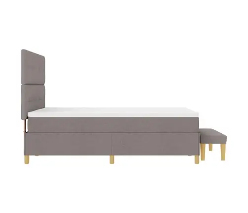 Kastītes Atsperu Gulta Pelēkbrūna 140 X 200 Cm Audums Vidaxl