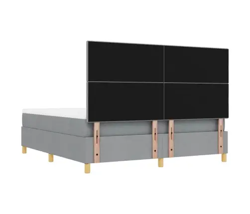 Kiemas Lova Su Čiužiniu Šviesiai Pilka 180 X 200 Cm Audinys