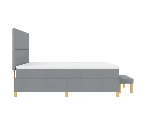 Kiemas Lova Su Čiužiniu Šviesiai Pilka 180 X 200 Cm Audinys