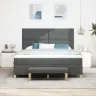 Kastītes Atsperu Gulta Tumši Pelēka 180 X 200 Cm Audums Vidaxl