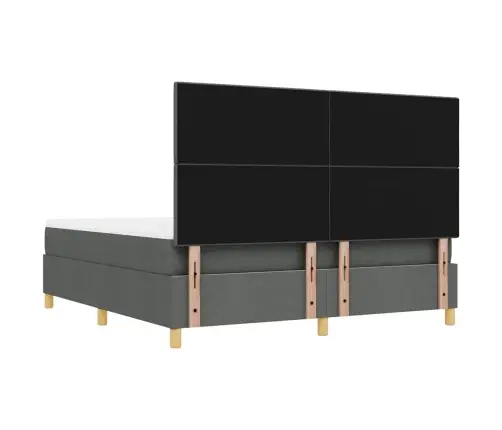 Kastītes Atsperu Gulta Tumši Pelēka 180 X 200 Cm Audums Vidaxl