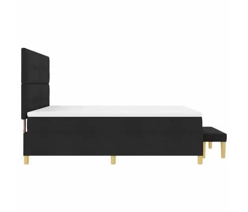 Kastītes Atsperu Gulta Ar Matraci Melna 180 X 200 Cm Audums Vidaxl