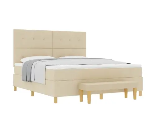 Kiemas Lova Su Čiužiniu Kreminė 180 X 200 Cm Audinys