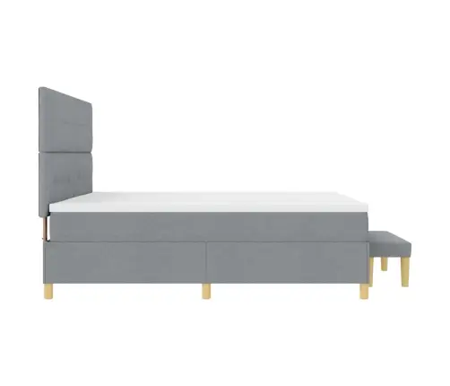 Gultas Rāmis Ar Matrača Un Sola Komplektu Gaiši Pelēks 200X200 Cm Audums Vidaxl