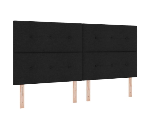 Kastītes Atsperu Gulta Ar Matraci Melna 200 X 200 Cm Audums Vidaxl