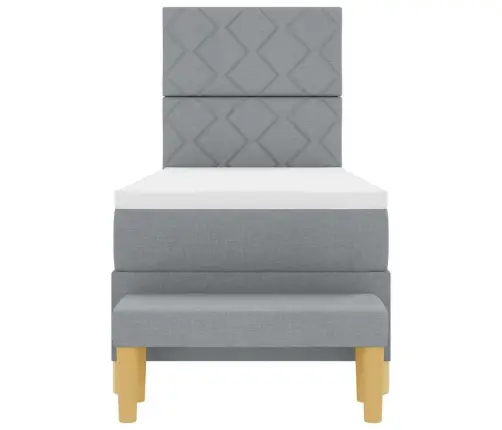 Kastītes Gulta Ar Matraci Un Soliņu Gaiši Pelēkā Krāsā 80X200 Cm Audums Vidaxl