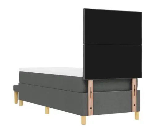 Kastītes Pavasara Gulta Ar Matraci Un Soli Tumši Pelēkā 80X200 Cm Audumā Vidaxl