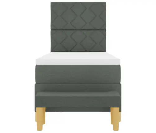 Kastītes Pavasara Gulta Ar Matraci Un Soli Tumši Pelēkā 80X200 Cm Audumā Vidaxl