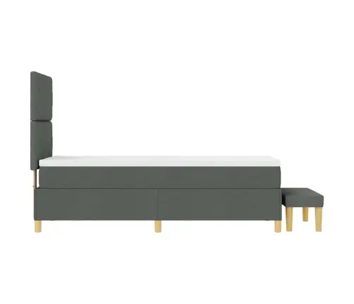 Kastītes Pavasara Gulta Ar Matraci Un Soli Tumši Pelēkā 80X200 Cm Audumā Vidaxl