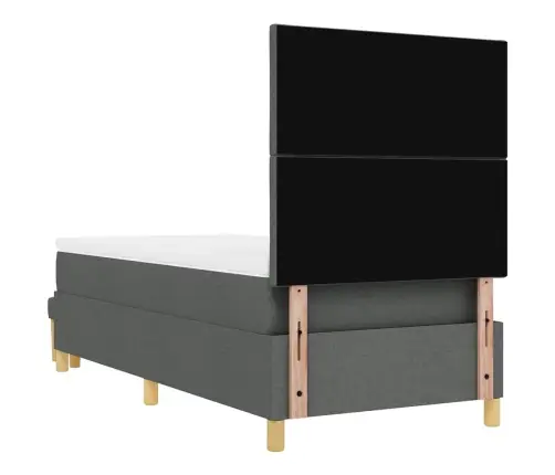 Kastītes Atsperu Gulta Tumši Pelēks 90 X 190 Cm Audums Vidaxl