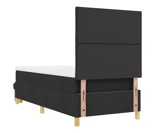 Koferis Gultai Ar Matraci Un Soli Melnā Krāsā 100X200 Cm Audumā Vidaxl