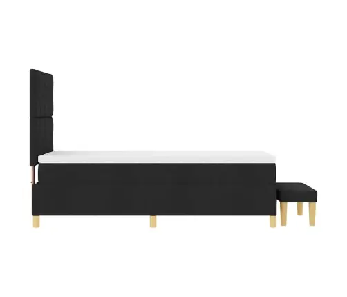 Koferis Gultai Ar Matraci Un Soli Melnā Krāsā 100X200 Cm Audumā Vidaxl