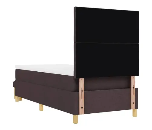 Kastītes Gulta Ar Matraci Un Soli Tumši Brūna 100X200 Cm Audums Vidaxl