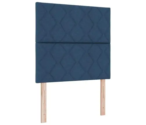 Kastītes Gulta Ar Matraci Un Soli Zila 100X200 Cm Audums Vidaxl