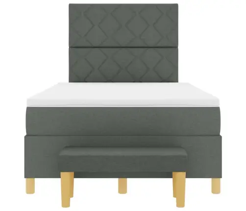 Kiemas Lova Su Čiužiniu Tamsiai Pilka 120 X 190 Cm Audinys