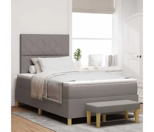 Kastītes Pavasara Gulta Ar Matraci Un Soli Taupe 120X190 Cm Vidaxl