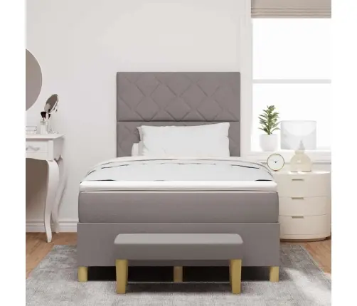 Kastītes Pavasara Gulta Ar Matraci Un Soli Taupe 120X190 Cm Vidaxl