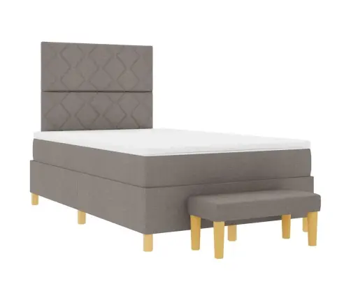 Kastītes Pavasara Gulta Ar Matraci Un Soli Taupe 120X190 Cm Vidaxl