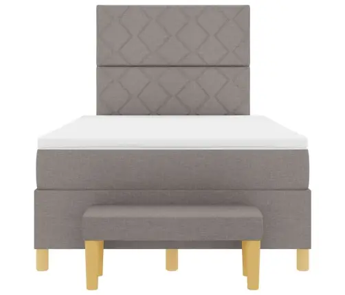Kastītes Pavasara Gulta Ar Matraci Un Soli Taupe 120X190 Cm Vidaxl