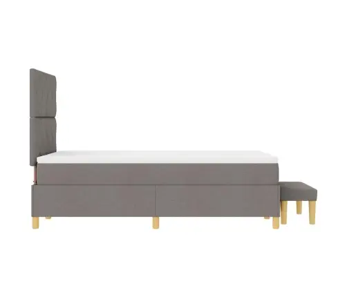 Kastītes Pavasara Gulta Ar Matraci Un Soli Taupe 120X190 Cm Vidaxl