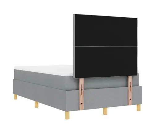 Kastes Atsperu Gulta Ar Matraci Un Soli Gaiši Pelēks 120X200 Cm Audums Vidaxl