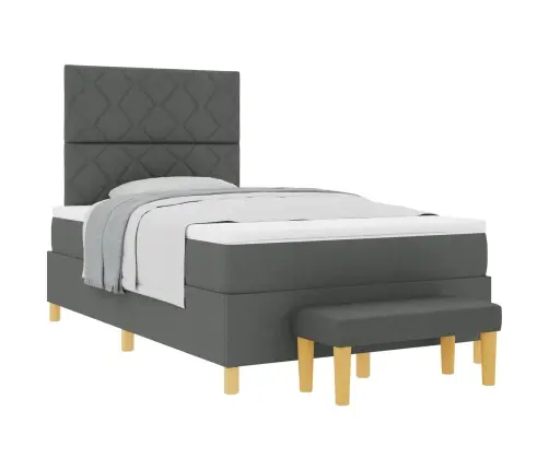 Palu Gulta Ar Matraci Un Soli Tumši Pelēks 120X200 Cm Audums Vidaxl