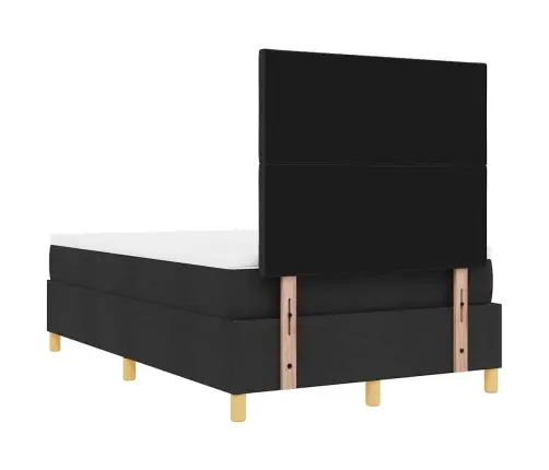 Gultas Pavasara Gulta Ar Matraci Un Soliņu Melnā Krāsā 120X200 Cm Audumā Vidaxl