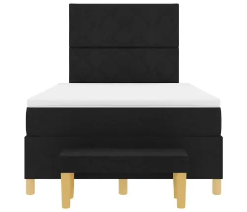 Gultas Pavasara Gulta Ar Matraci Un Soliņu Melnā Krāsā 120X200 Cm Audumā Vidaxl