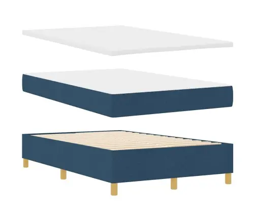 Zila Gulta Ar Matrača Un Sola Komplektu, 120X200 Cm, Audums Vidaxl Zila Gulta Ar Matrača Un Sola Komplektu, 120X200 Cm, Audums Vidaxl