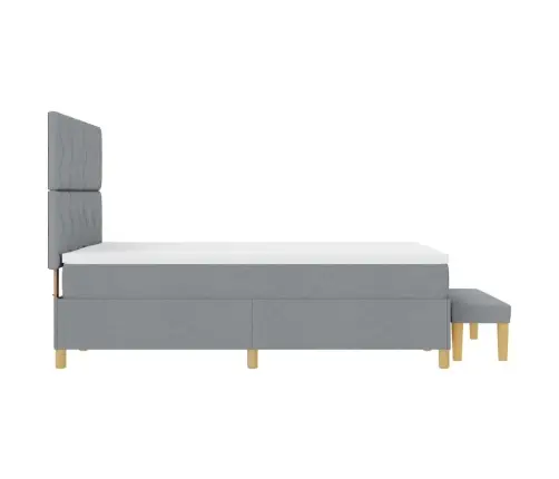 Kastītes Atsperu Gulta Gaiši Pelēka 160 X 200 Cm Audums Vidaxl