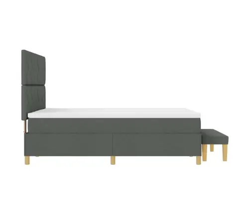 Kastītes Atsperu Gulta Tumši Pelēka 160 X 200 Cm Audums Vidaxl