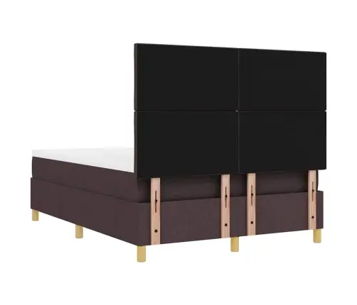 Kiemas Lova Su Čiužiniu Tamsiai Ruda 160 X 200 Cm Audinys