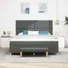 Gultas Atsperes Gulta Ar Matraču Un Soli Tumši Pelēka 180X200 Cm Audums Vidaxl