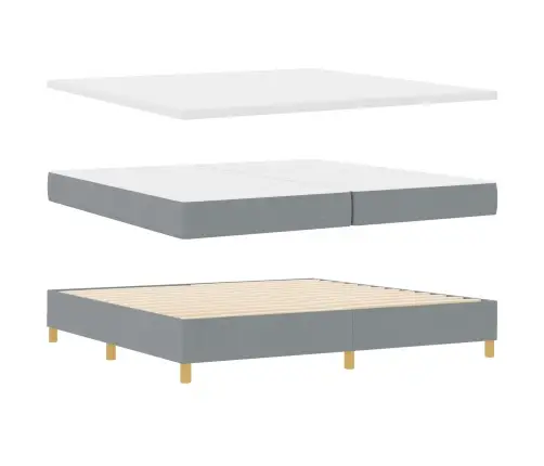 Kastītes Pavasara Gulta Ar Matraci Un Soli Gaiši Pelēks 200X200 Cm Vidaxl