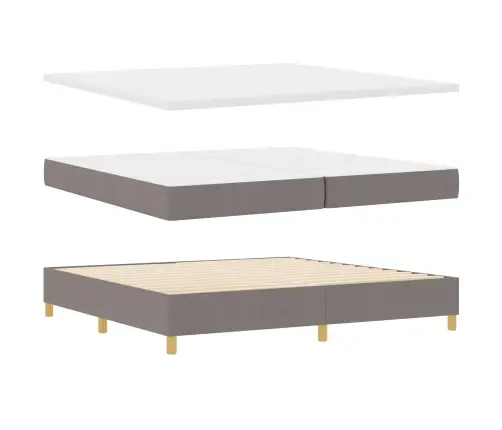 Kiemas Lova Su Čiužiniu Taupe 200 X 200 Cm Audinys