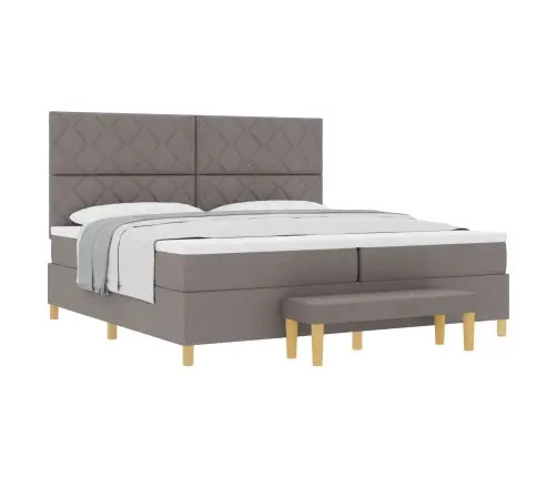 Kiemas Lova Su Čiužiniu Taupe 200 X 200 Cm Audinys