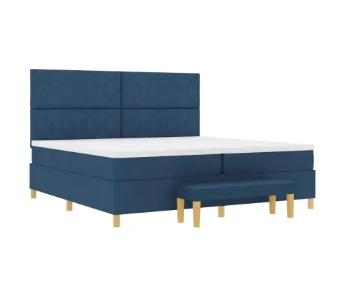 Kastes Gulta Ar Matraci Un Soli Zila 200X200 Cm Audums Vidaxl